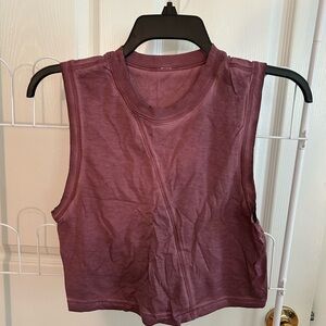 Pink Crop Sleeveless Muscle Tee